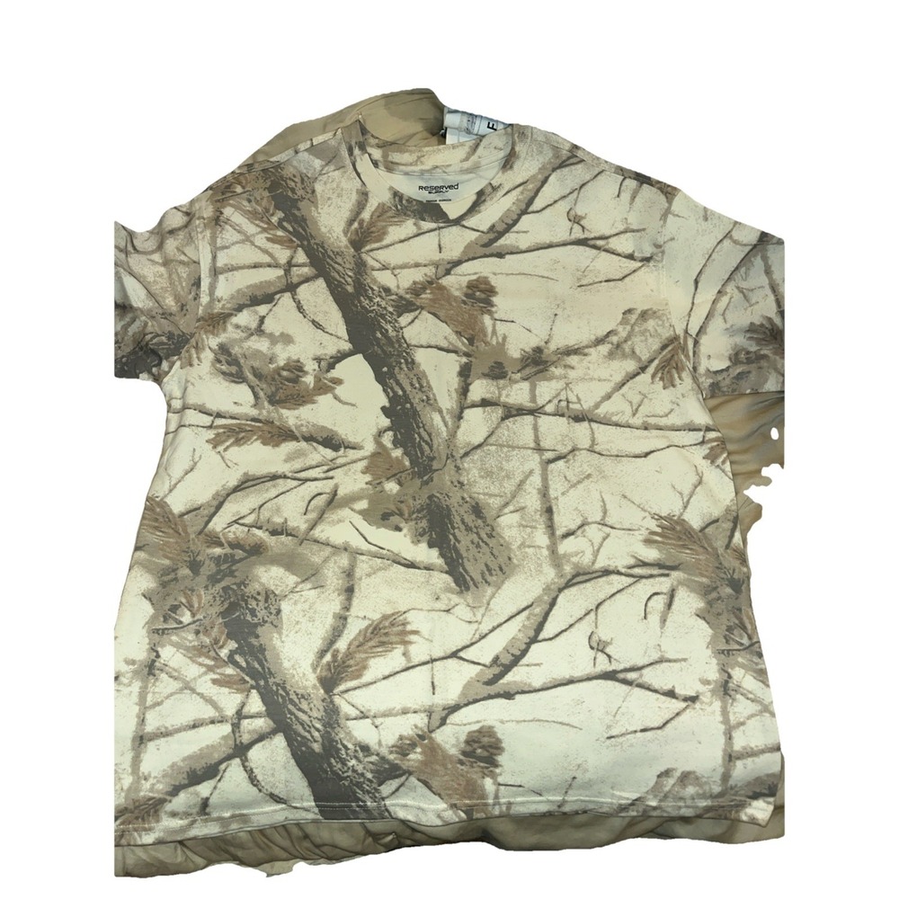 NWOT 100% Cotton Reserved Supply Men's Oversized T-Shirt Camo Buttercream Size